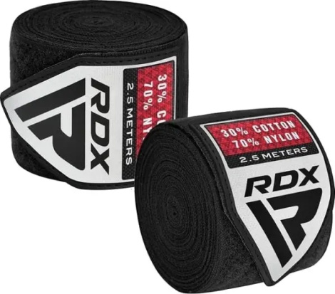 Бинти боксерські дитячі RDX HAND WRAPS чорні (2.5 м) HWJ-RB
