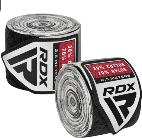 Бинти боксерські дитячі RDX HAND WRAPS сіро-чорний камуфляж (2.5 м) HWJ-CG