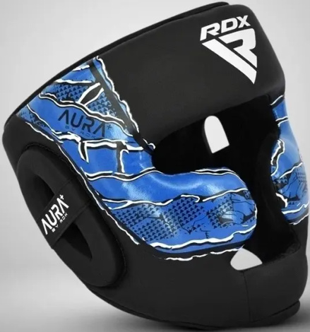 Шолом боксерський RDX HEAD GUARD NEW AURA F17 чорно-синій HGR-F17BU