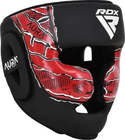 Шолом боксерський RDX HEAD GUARD NEW AURA F17 чорно-червоний HGR-F17BR