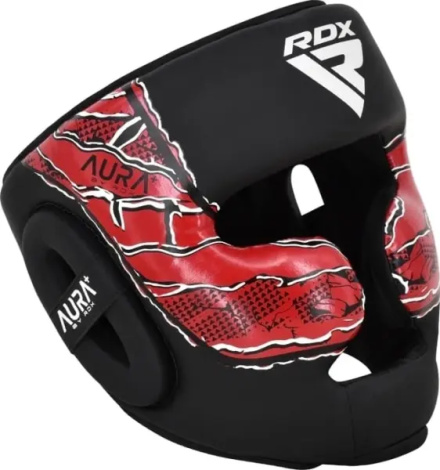Шолом боксерський RDX HEAD GUARD NEW AURA F17 чорно-червоний HGR-F17BR