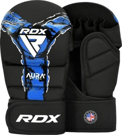 Рукавички MMA RDX GRAPPLING GLOVES SHOOTER NEW AURA F17 чорно-сині GSR-F17BU