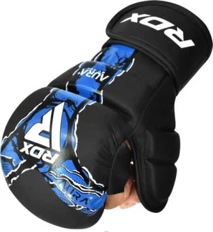 Рукавички MMA RDX GRAPPLING GLOVES SHOOTER NEW AURA F17 чорно-сині GSR-F17BU