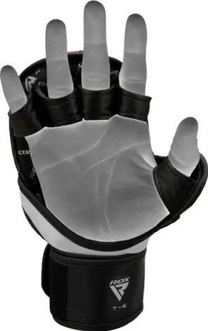 Рукавички MMA RDX GRAPPLING GLOVES REX T6 PLUS червоно-чорно-білі GGR-T6R