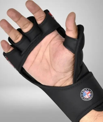 Рукавички MMA RDX GRAPPLING GLOVES NEW AURA F17 чорно-червоні GGR-F17BR