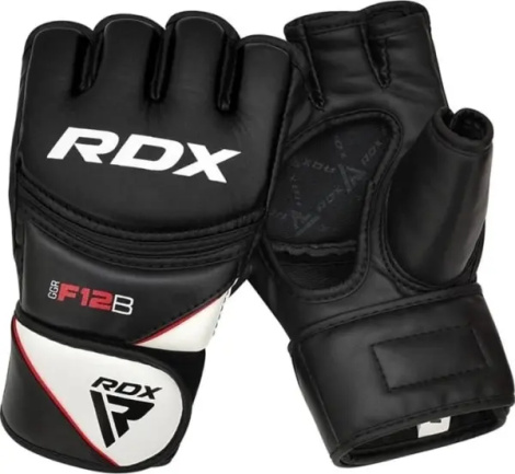 Рукавички MMA RDX GRAPPLING GLOVES NEW MODEL чорно-білі GGR-F12B