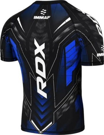 Футболка компресійна RDX COMPRESSION SHIRT HALF SLEEVES IMMAF-1 чорно-синя CSH-IMF-1U