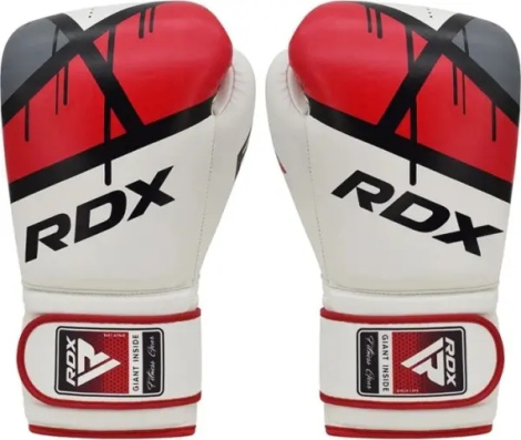 Рукавички боксерські RDX BOXING GLOVES BGR-F7 біло-червоні BGR-F7R