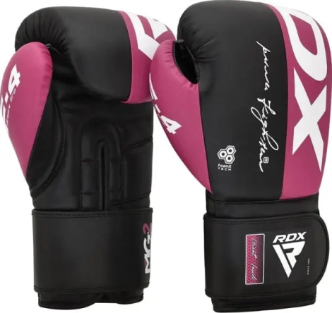 Рукавички боксерські RDX BOXING GLOVES REX F4 рожево-чорні BGR-F4P