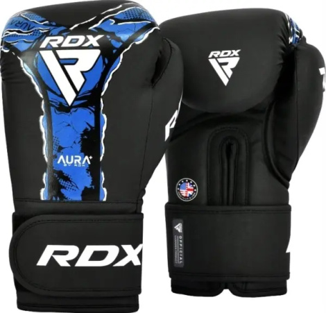 Рукавички боксерські RDX BOXING GLOVES NEW AURA F17 чорно-сині BGR-F17BU