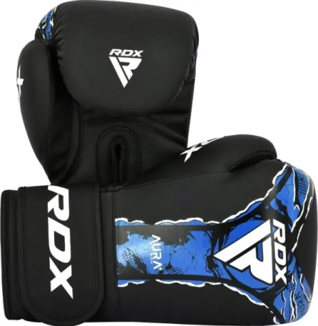 Рукавички боксерські RDX BOXING GLOVES NEW AURA F17 чорно-сині BGR-F17BU