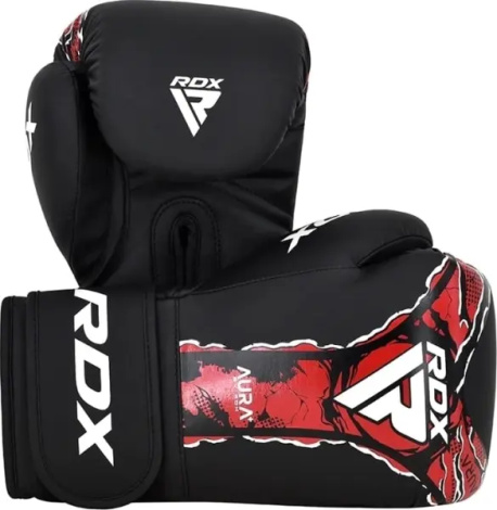 Рукавички боксерські RDX BOXING GLOVES NEW AURA F17 чорно-червоні BGR-F17BR