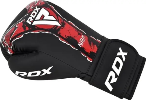 Рукавички боксерські RDX BOXING GLOVES NEW AURA F17 чорно-червоні BGR-F17BR