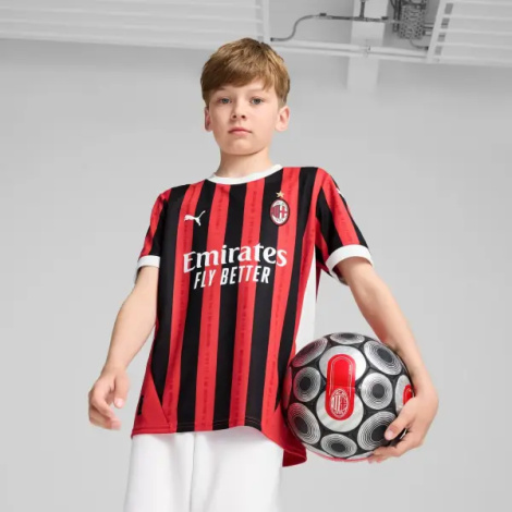 Футболка подростковая Puma AC MILAN 24/25 REPLICA (Милан) домашняя красно-черно-белая 774984-01
