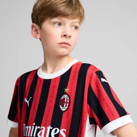 Футболка подростковая Puma AC MILAN 24/25 REPLICA (Милан) домашняя красно-черно-белая 774984-01
