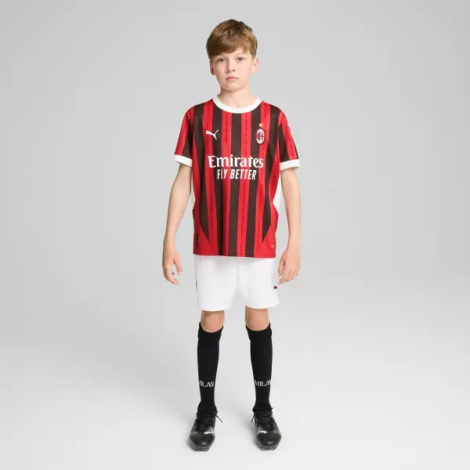 Футболка подростковая Puma AC MILAN 24/25 REPLICA (Милан) домашняя красно-черно-белая 774984-01