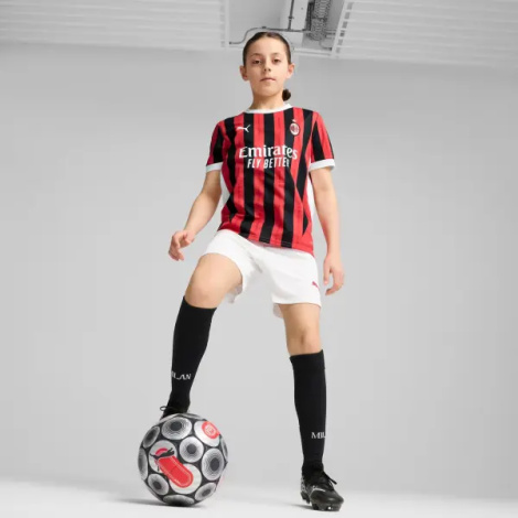 Футболка подростковая Puma AC MILAN 24/25 REPLICA (Милан) домашняя красно-черно-белая 774984-01