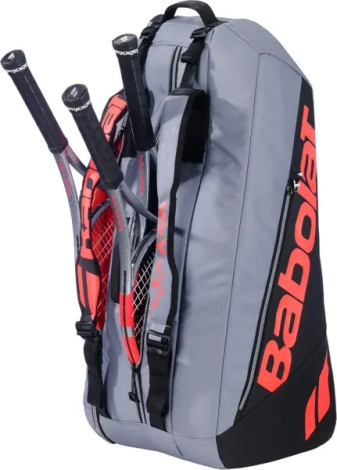 Сумка для тенниса Babolat RH X6 PURE STRIKE серо-черно-коралловая 751249-100