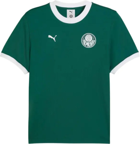 Футболка Puma X PALMEIRAS RINGER (Палмейрас) темно-зелено-белая 629533-43