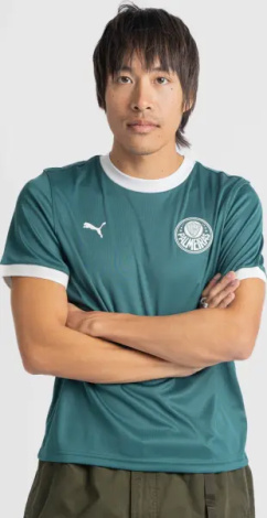 Футболка Puma X PALMEIRAS RINGER (Палмейрас) темно-зелено-белая 629533-43