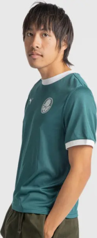 Футболка Puma X PALMEIRAS RINGER (Палмейрас) темно-зелено-белая 629533-43