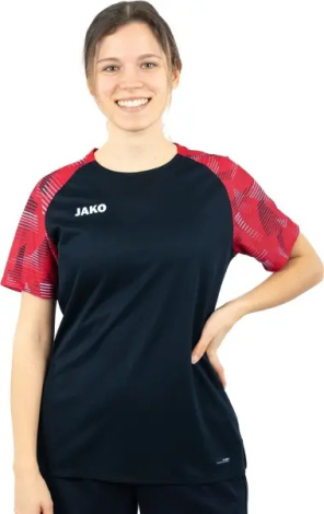 Футболка женская Jako SONIC черно-красная 6126D-812