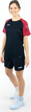 Футболка женская Jako SONIC черно-красная 6126D-812