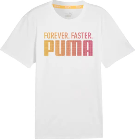 Футболка Puma RUN FAVORTIES FOREVER FASTER бело-оранжево-коралловая 526146-02