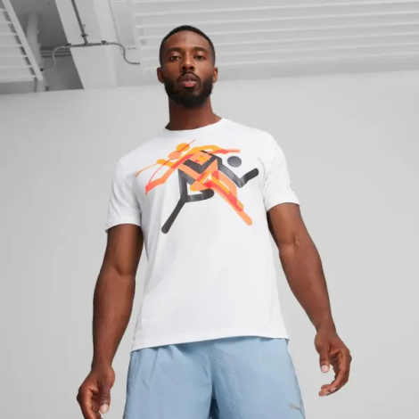 Футболка Puma RUN FASTER ICONS белая 525000-02