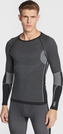 Термобелье футболка с длинным рукавом CMP MAN SEAMLESS SWEAT темно-серо-черная 3Y97800-U901