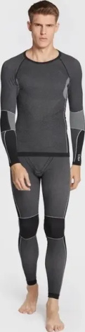 Термобелье футболка с длинным рукавом CMP MAN SEAMLESS SWEAT темно-серо-черная 3Y97800-U901