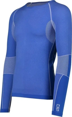 Термобелье футболка с длинным рукавом CMP MAN SEAMLESS SWEAT синяя 3Y97800-N913