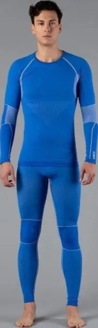 Термобелье футболка с длинным рукавом CMP MAN SEAMLESS SWEAT синяя 3Y97800-N913