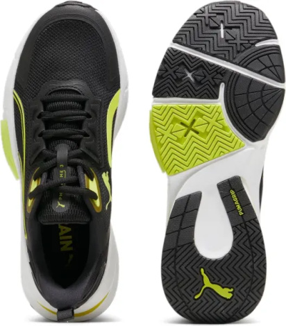 Кроссовки беговые женские Puma PWRFRAME 3 черно-лаймовые 379560-02