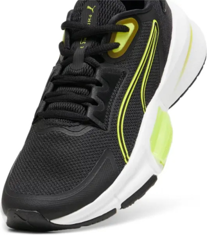 Кроссовки беговые женские Puma PWRFRAME 3 черно-лаймовые 379560-02