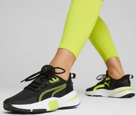 Кроссовки беговые женские Puma PWRFRAME 3 черно-лаймовые 379560-02