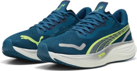 Кроссовки беговые Puma VELOCITY NITRO 3 темно-бирюзово-лаймовые 377748-02