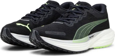 Кроссовки беговые женские Puma DEVIATE NITRO 2 черно-салатовые 376855-21