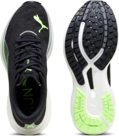 Кроссовки беговые женские Puma DEVIATE NITRO 2 черно-салатовые 376855-21