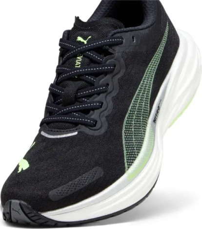 Кроссовки беговые женские Puma DEVIATE NITRO 2 черно-салатовые 376855-21