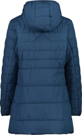 Куртка женская CMP JACKET LONG FIX HOOD INSULATED темно-синяя 32K1556-M928