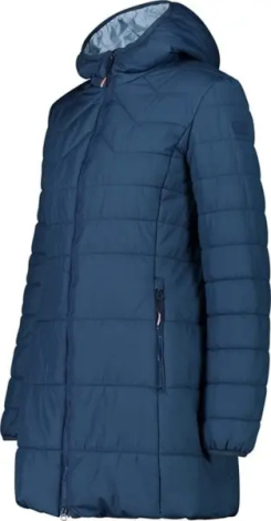 Куртка женская CMP JACKET LONG FIX HOOD INSULATED темно-синяя 32K1556-M928