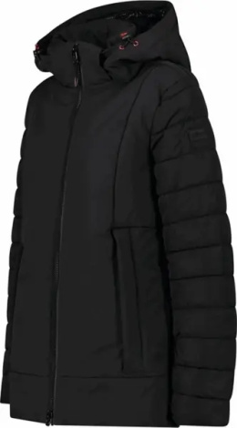Куртка женская CMP JACKET LONG ZIP HOOD WATERPROOF черная 32K1516-U901