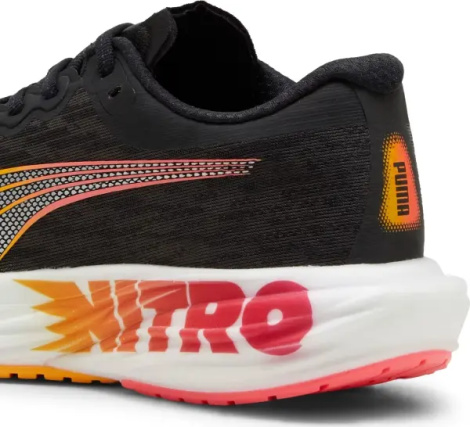 Кроссовки беговые женские Puma DEVIATE NITRO 2 черно-оранжево-красные 309698-01
