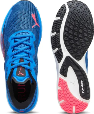 Кроссовки беговые Puma VELOCITY NITRO 2 сине-кораллово-черные 195337-17